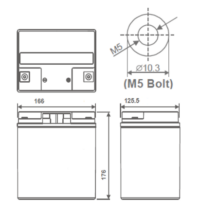 12V 28Ah DJW AGM batteri T12 VDS-112681