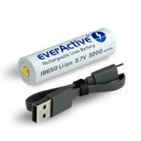 18650 Batteri 3,7V 3200mAh m/innebygd lader for Micro USB-0