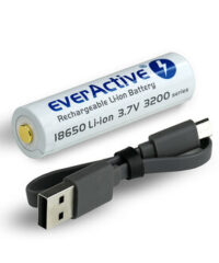 18650 Batteri 3,7V 3200mAh m/innebygd lader for Micro USB-0