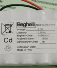 Batteri for Beghelli 6V 1500mAh 415.050.100 -0