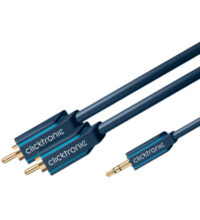 Clicktronic 1m 3,5mm Minijack till 2xRCA ljudkabel-0