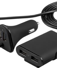 Genial USB 12/24V billader med 9,6A og 4 utganger, to av de med forlenger for baksete-0