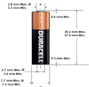 Duracell batteri MN27, GP27A, A27 12v Alkaliskt 7,7x28 mm-1259
