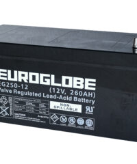 12V 260Ah AGM Batteri EUROGLOBE EG250-12 522x268x220mm-0