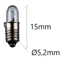 E5.5 miniatyrlampa 0,3W 6V 15x4,7mm