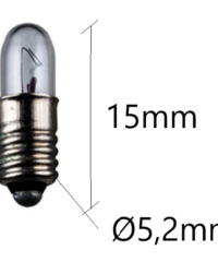 E5.5 miniatyrlampa 0,3W 6V 15x4,7mm