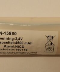 Nødlysbatteri 2,4V 4500mAh NiCD