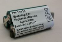 3,6V 1800mAh NiMH Batteri som passer til bl. a. Moser hårklippere.