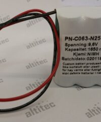 Batteri 9,6V 1650mAh NIMH med ledning