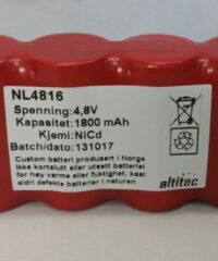 4,8v 1,8Ah nødlysbatteripakke m/ Faston