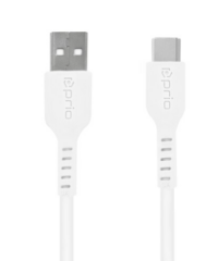 Prio USB-C USB-A lade/datakabel 1,2m Hvit-0